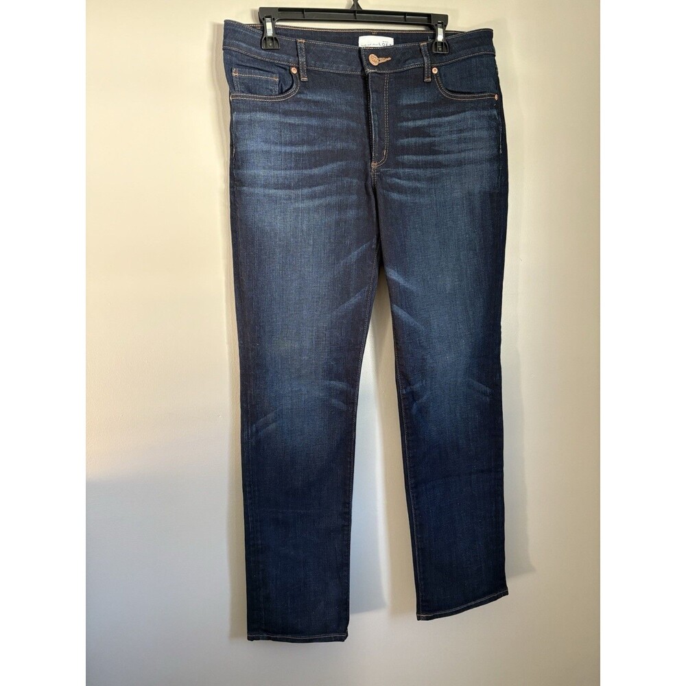 LOFT Curvy Straight Jeans Size 12 / 31 Dark Wash Denim Casual Workwear Capsule